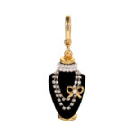 Crystal zircon pearl bow black pendant necklace pendant - Image 5