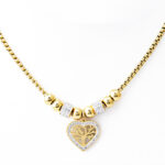 European and American Style Titanium Steel Heart Tree of Life Rhinestone Necklace for Women Simple Love Charm Jewelry - Image 5