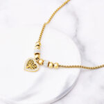 European and American Style Titanium Steel Heart Tree of Life Rhinestone Necklace for Women Simple Love Charm Jewelry - Image 4