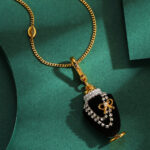 Crystal zircon pearl bow black pendant necklace pendant - Image 7