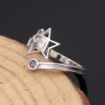 Anime JoJo's Bizarre Adventure Anime JoJo's Bizarre Adventure Josuke Higashikata Star Ring Stand Platinum Heart COS Ring - Image 3